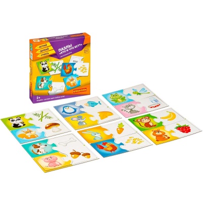 Настольная игра Пазлы Кто и что ест Bondibon ВВ3918